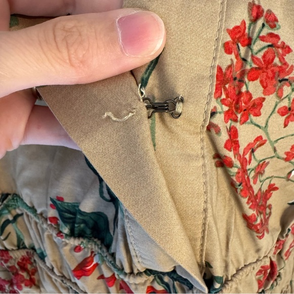 Anthropologie Somerset Dress 🌸 Size M • Floral Maxi Cotton 🌿 Tan Red Print - Picture 9 of 16